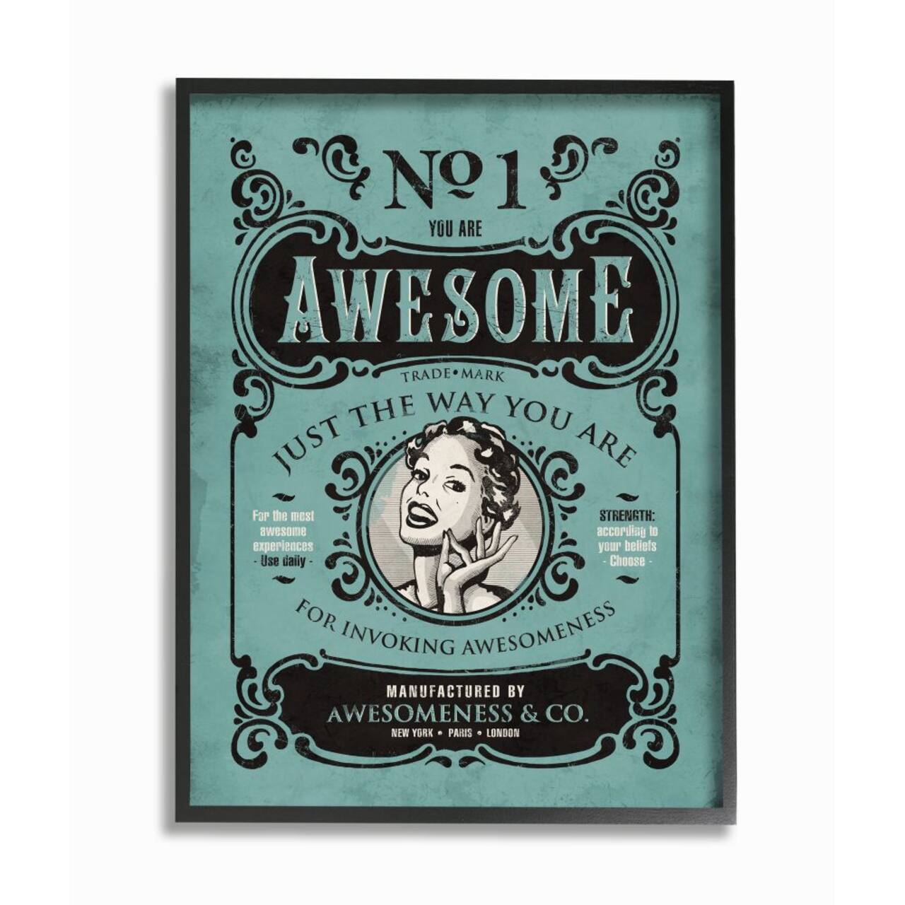 Stupell Industries You Are Awesome Vintage Comic Book Framed Giclee Textured Wall Art